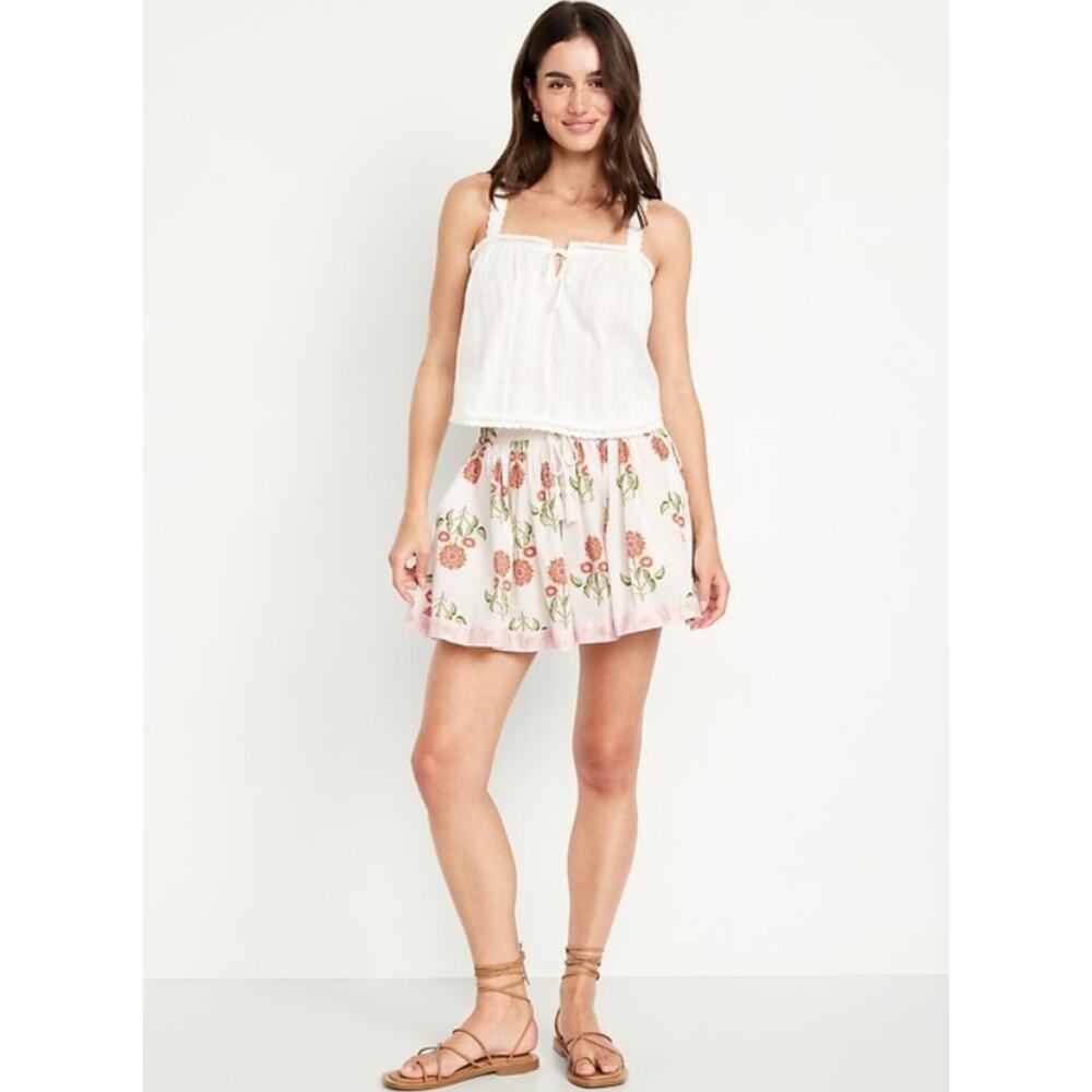 Old Navy High-Waisted Floral Volume Flounce Shorts Women's Size L Multi NWT